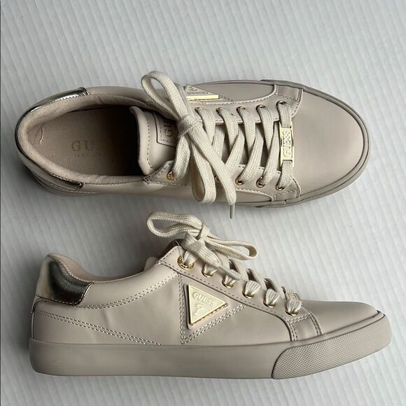 GUESS Cream Sneakers size 7.5 - Picture 1 of 14